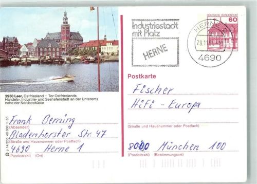 26789 W2950 Leer Ostfriesland - Turm Hafen Boot Coupon Rätsel Fisher HiFi