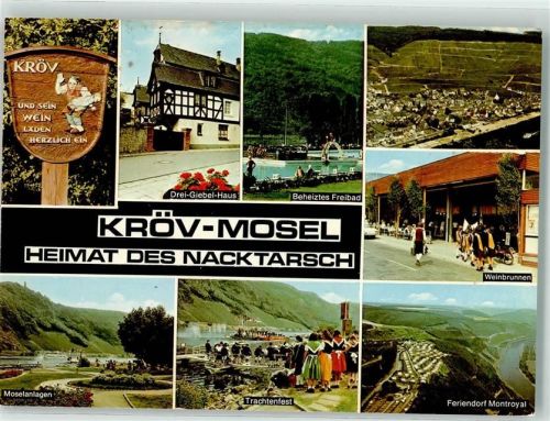 Kröv 1981 Drei-Giebel-Haus Schwimmbad Weinbrunnen Moselanlagen Trachtenfest Feriendorf Montroyal