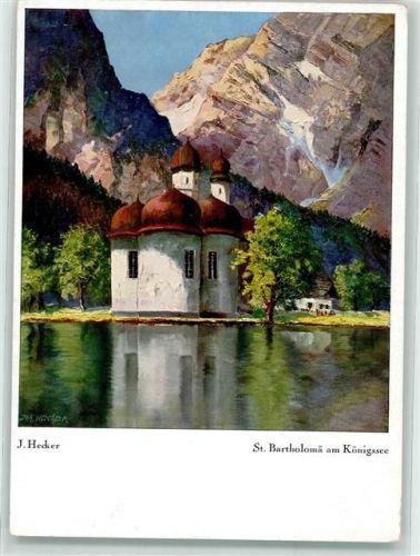 St. Bartholomä am Königsee sign. J. Hecker