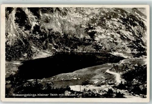 Teichbaude 1929 Foto AK Kleiner Teich Riesengebirge