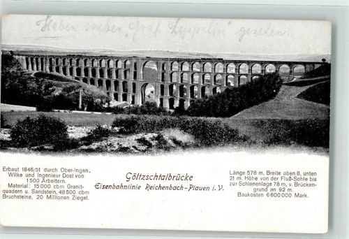 Netzschkau 1930 Göltzschtal-Viadukt Eisenbahnbrücke