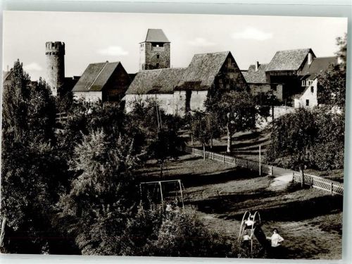 Ladenburg Die Bleiche mit Hexenturm und Martinstor