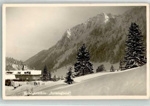 Fischhausen 1953 Gasthaus Spitzinghaus Winter Hüttenstempel