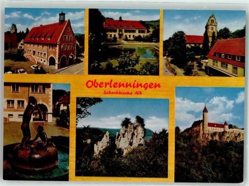 Oberlenningen Rathaus Papierfabrik Scheufelen Burg Teck St. Martinskirche