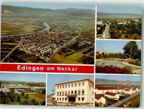 68535 W6803 Edingen-Neckarhausen Foto AK Fliegeraufnahme