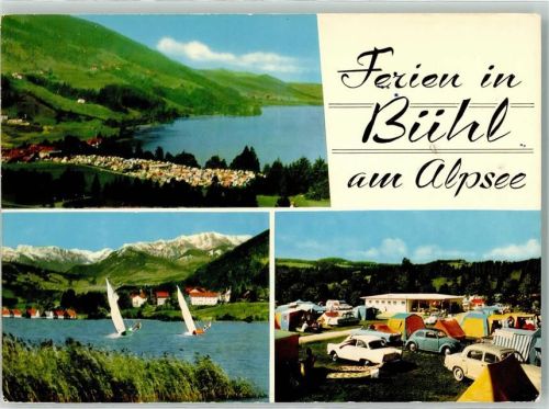 Bühl Segelboote auf dem Alpsee Campingplatz VW Käfer