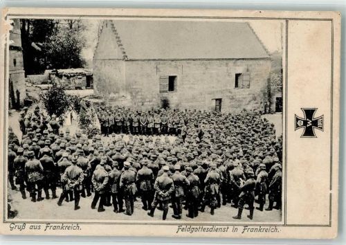 Troyes Feldgottesdienst Uniform Kirche Feldpost WK I 7.Reserve-Div. Ort lt. Recherche