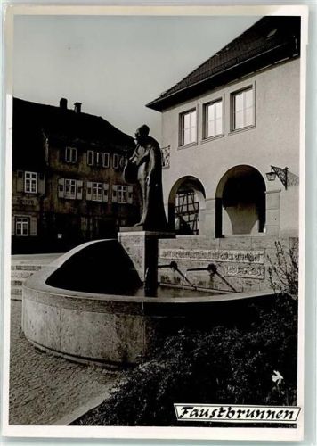 75438 W7134 Knittlingen FOTO KEINE AK Foto Original aus Archiv eines Ansichtskartenverlags Faustbrunnen Ort handschriftlich