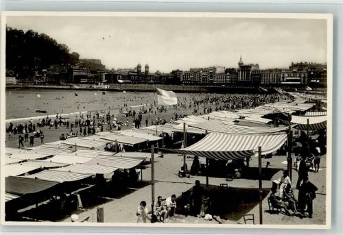 San Sebastian Donostia Foto AK Schwimmbad Strand