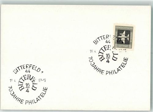 Bitterfeld 70 Jahre Philatelie 1967 Sonderstempel