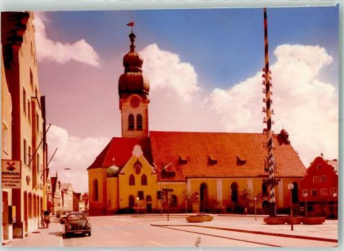 85283 W8069 Wolnzach FOTO KEINE AK Kirche St. Laurentius VW Käfer Foto Orginal aus Archiv eines Ansichtskartenverlags Ort handschriftlich