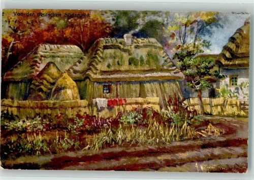Lemberg 1916 Feldpost WK I 48. Res.Div. Glizisches Bauernhaus sign. Wilhelmi