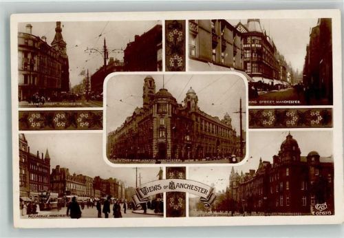Manchester 1913 Market Street Feuerwehr King Street Piccadilly