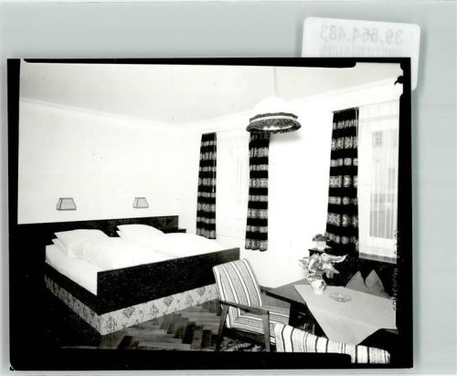 Nonnenhorn Gasthaus Engel Zimmer Bett Blumen Ort handschriftlich Foto Original aus Archiv eines Ansichtskartenverlags