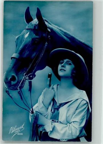 Pferd Frau Hutmode Nr. 286 Bleuet