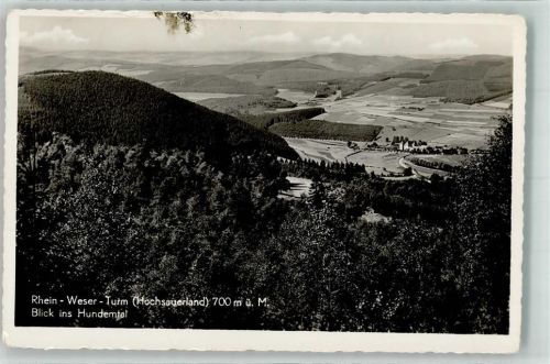 57399 W5942 Kirchhundem - Rhein Weser Turm Blick ins Hundemtal