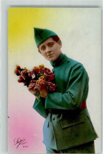 1926 Soldatenliebe Rosen handkoloriert Verlag Sapi Paris 950