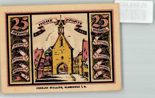 Quakenbrück 1921 25 Pf. Guthaben der Stadt Hohe Pforte