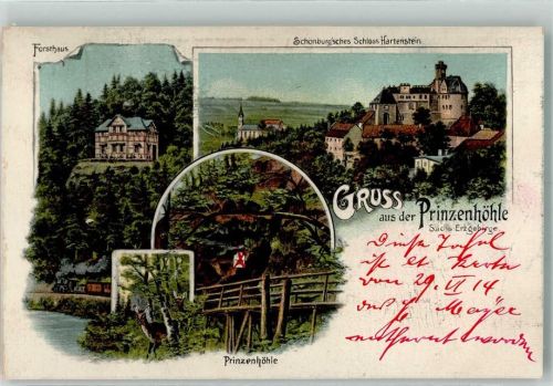 Hartenstein Forsthaus Prinzenhöhle Schönburg`sches Schloss Rehe Eisenbahn