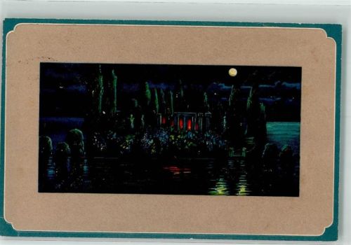1908 Verlag PFB Serie 7644 Mondschein Litho Passepartout Böcklin ähnlich
