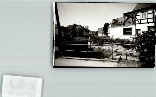 Oberkirchen Haus Terrasse Bach Geländer Fachwerkhaus Ort handschriftlich Foto Original aus Archiv eines Ansichtskartenverlags