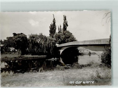 Gohfeld Foto Original aus Archiv eines Ansichtskartenverlags an der Werre Kanufahrer Ort handschriftlich