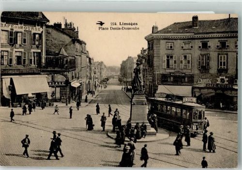 Limoges Denkmal Straßenbahn Cafe Place Denis-Dussoubs