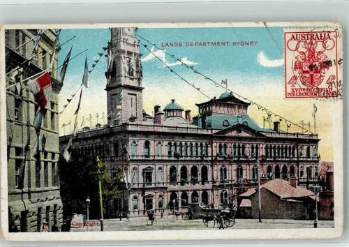Sydney 1909 Gebrauchsspuren Landes Department Briefmarke Bildseite