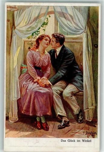 Poesie / Liebe Küsse Liebespaar : Das Glück im Winkel Moderne Kunst Nr. 180