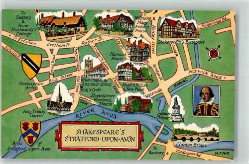 Stratford-on-Avon Landkarte Shalespeare