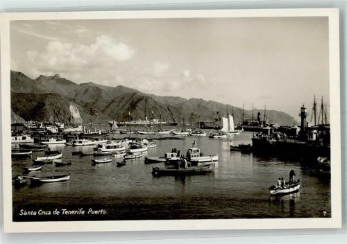 Santa Cruz de Tenerife Foto AK Hafen Leuchtturm