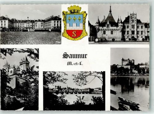 49400 Saumur Foto AK Schloss Wappen