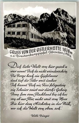 Ostlerhütte Foto AK Hüttenstempel