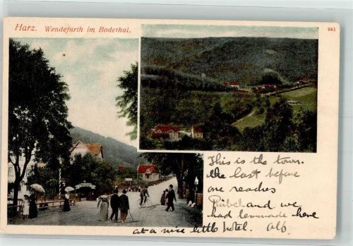 Wendefurth Ort und Straßenszene mit Fahrrad im Bodetal