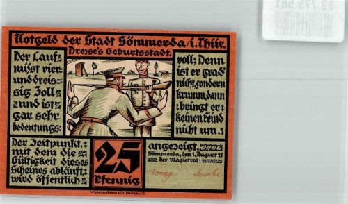Sömmerda 1921 25 Pfennig Dreyse`s Geburtsstadt