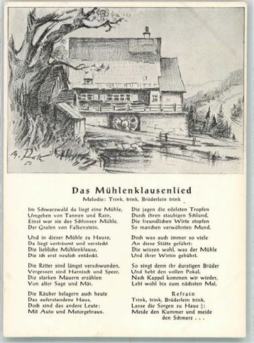 Kappel Das Mühlenklausenlied