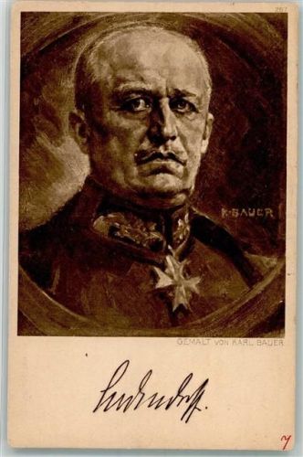 sign. Bauer, Karl Chef der obersten Heeresleitung Erich Ludendorff Ostpreußenhilfe WK I Ludendorff 1915 Künstlerkarte