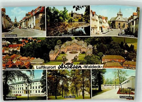34454 W3548 Arolsen - Schloßstraße Schlossweiher Bahnhofstraße Residenzschloss Schlosshotel Große Allee Kurmittelhaus