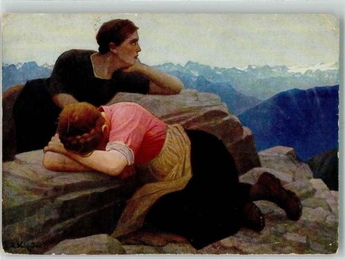 Verlorene Heimat Südtirol Trauernde Frauen Verlag Bine Walch Künstlerkarte