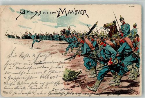 1901 sign Gerlach O. Manöver Bayr- Infanterie Bruno Bürger u. Ottillie