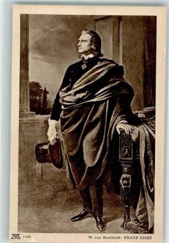 sign. Kaulbach Wilhelm v. F.A. Ackermann`Kunstverlag Serie 129 Nr.1600 Liszt, F. 1911 Künstlerkarte