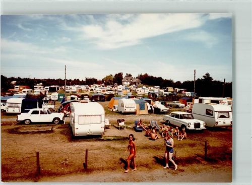 Pelzerhaken Foto Original aus Archiv eines Ansichtskartenverlags Campingplatz Lotsenhaus Oldtimer Ort handschriftlich