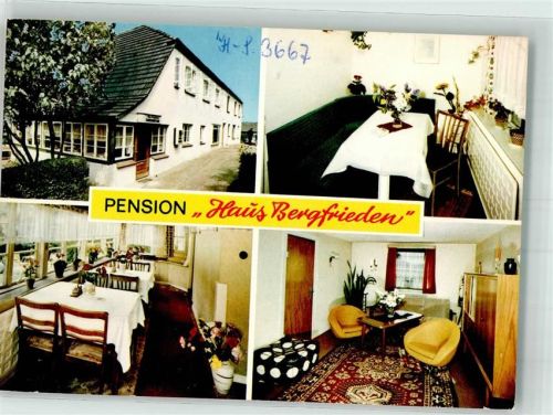 23714 W2423 Bad Malente-Gremsmühlen Werbe AK Pension Haus Bergfrieden Goldenbergredder 30