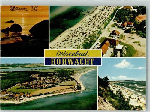 Hohwacht Fliegeraufnahme von Ort und Strand Sonnenuntergang
