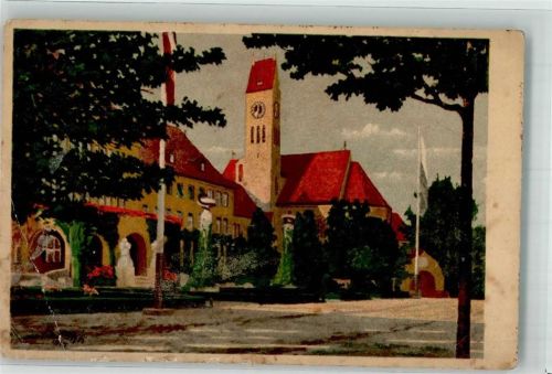 80331 W8000 Schwabing 1919 Gebrauchsspuren sign. Söhn, R. Krankenhaus Küstlerkarte