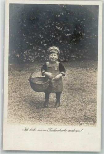 1919 Ich habe meine Zuckerkarte verloren , Kind weint