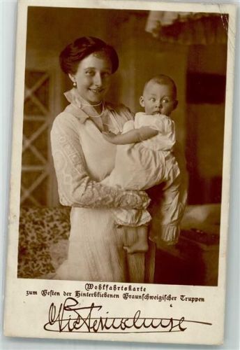 1915 Von Preußen m. Kind Wohlfahrtskarte der Hinterbliebenen Braunschweiger Truppen
