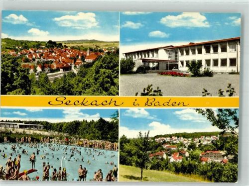 74743 W6966 Seckach Foto AK Seckachtalschule Schwimmbad Fotograf Siegfried Würzberger