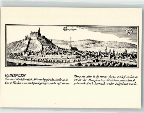 Vaihingen Schloss Chronik sign. Merian