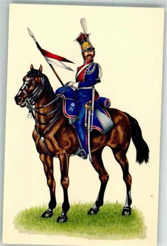 Uniform Lancer der Garde 1812 Pferd Interregnum Wappen Nr.21 Informationskarte